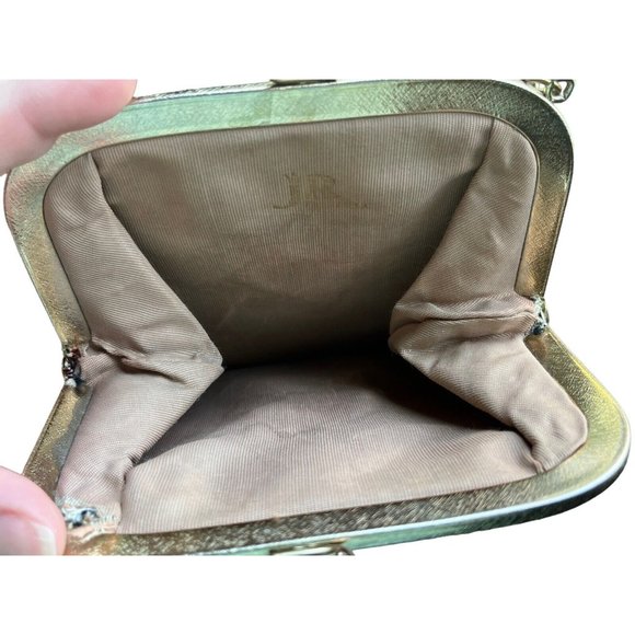 Vintage JR Miami Petite Point Tapestry Clutch Evening Bag Chain Handle 1950 - Picture 9 of 14